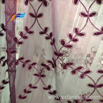 Textile Factory Embroidered Fabric Window Voile Curtain